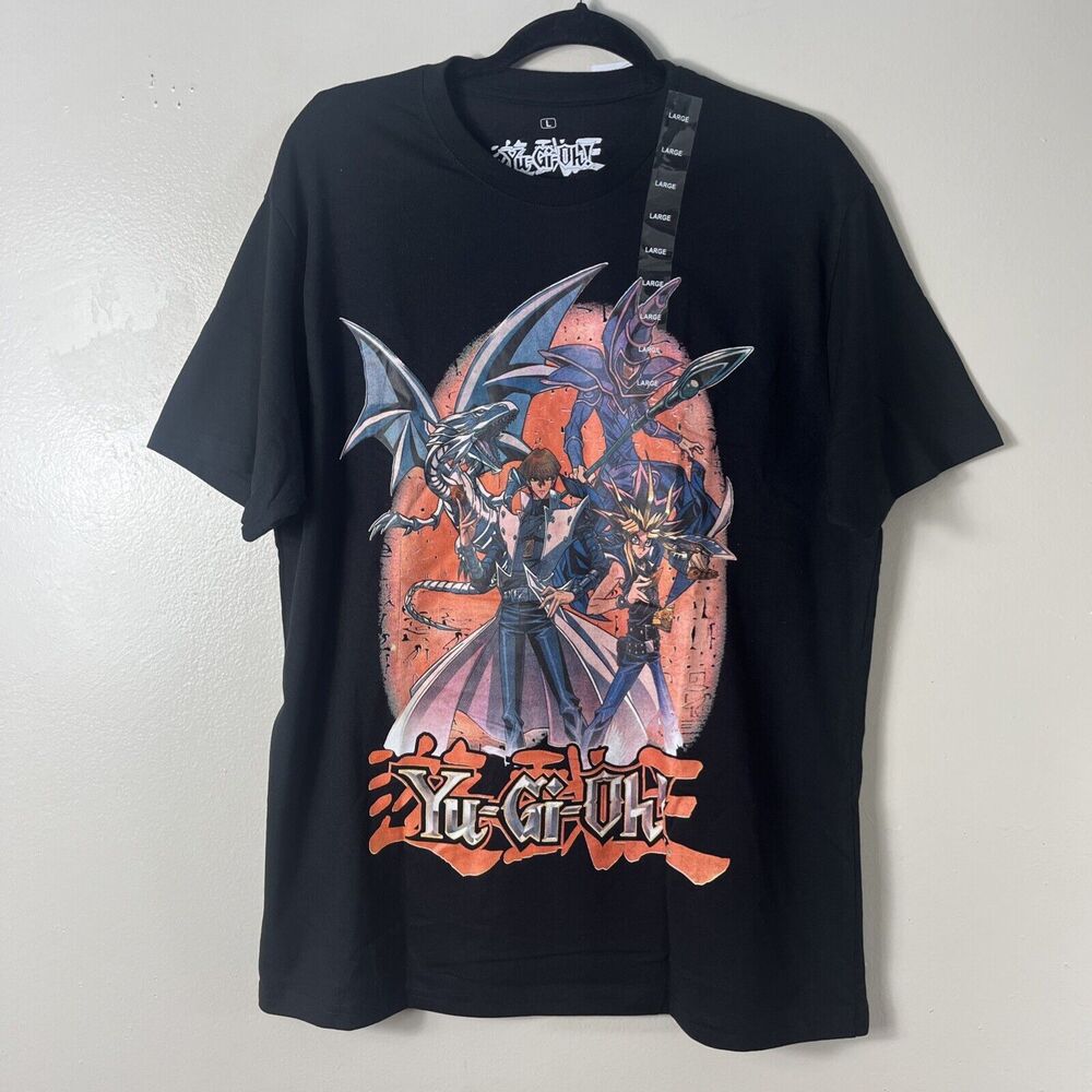 Yu Gi Oh L Graphic Tee Shirt Yugi, Seito, Dark Magician And Blue Eyes White Dr